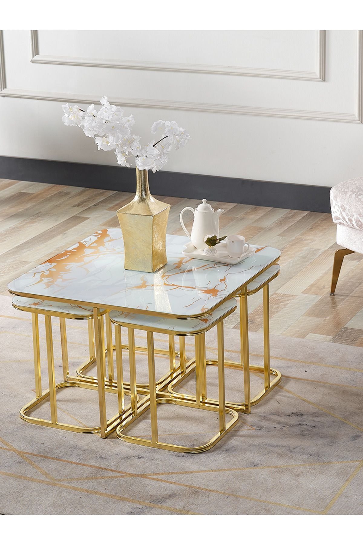 Package 1 Yarma Soffgrupp 3+3+1 + Tv bänk El kamin + Soffbord 5 ST. + Matbord med 6 stolar - Bild 10