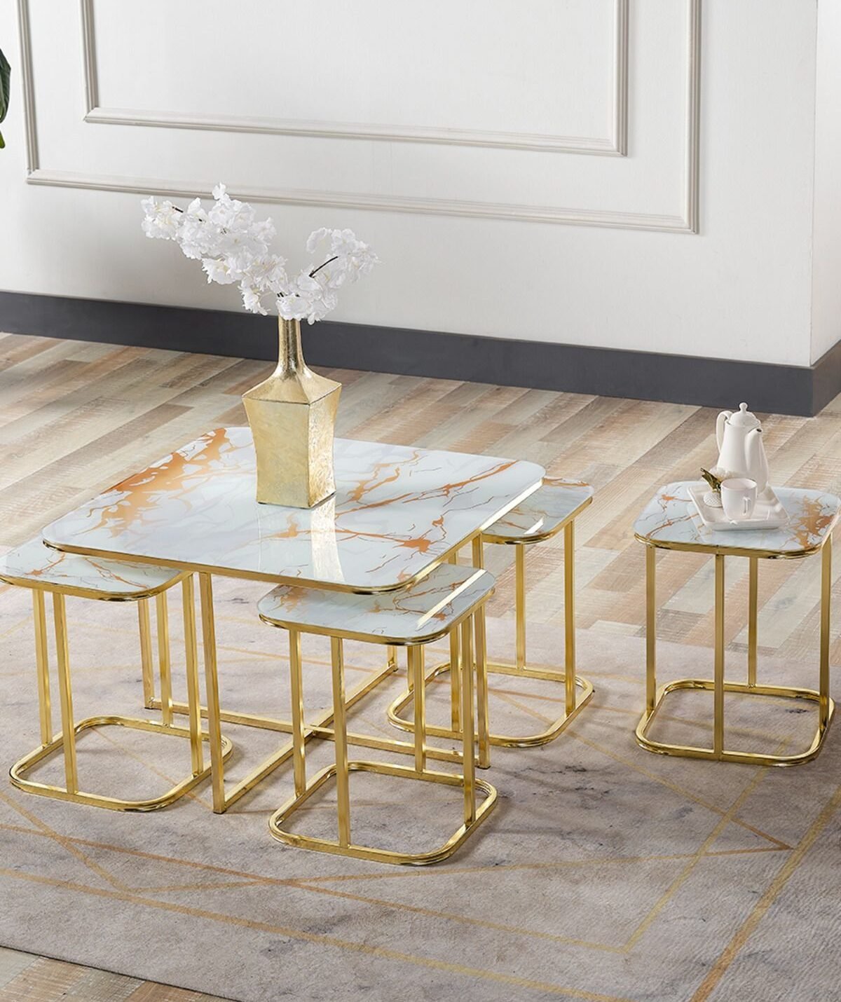 Package 5 Gucci Soffgrupp 3+3+1 + Tv bänk El kamin + Soffbord 5 ST. - Bild 11